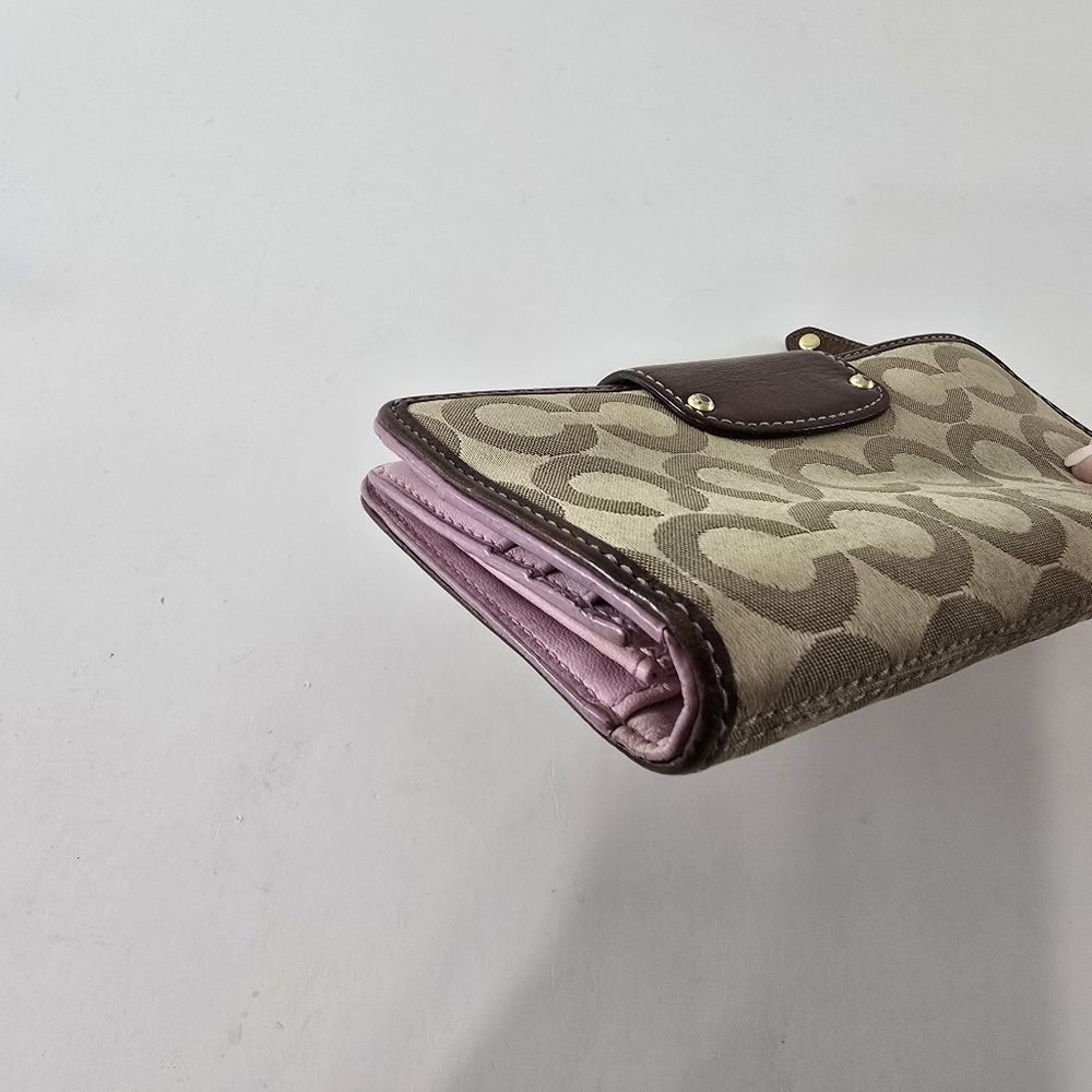 Coach Madison Op Art Optic Carriage Leather Wallet CC Checkbook Clutch Snap Y2k - Picture 6 of 11